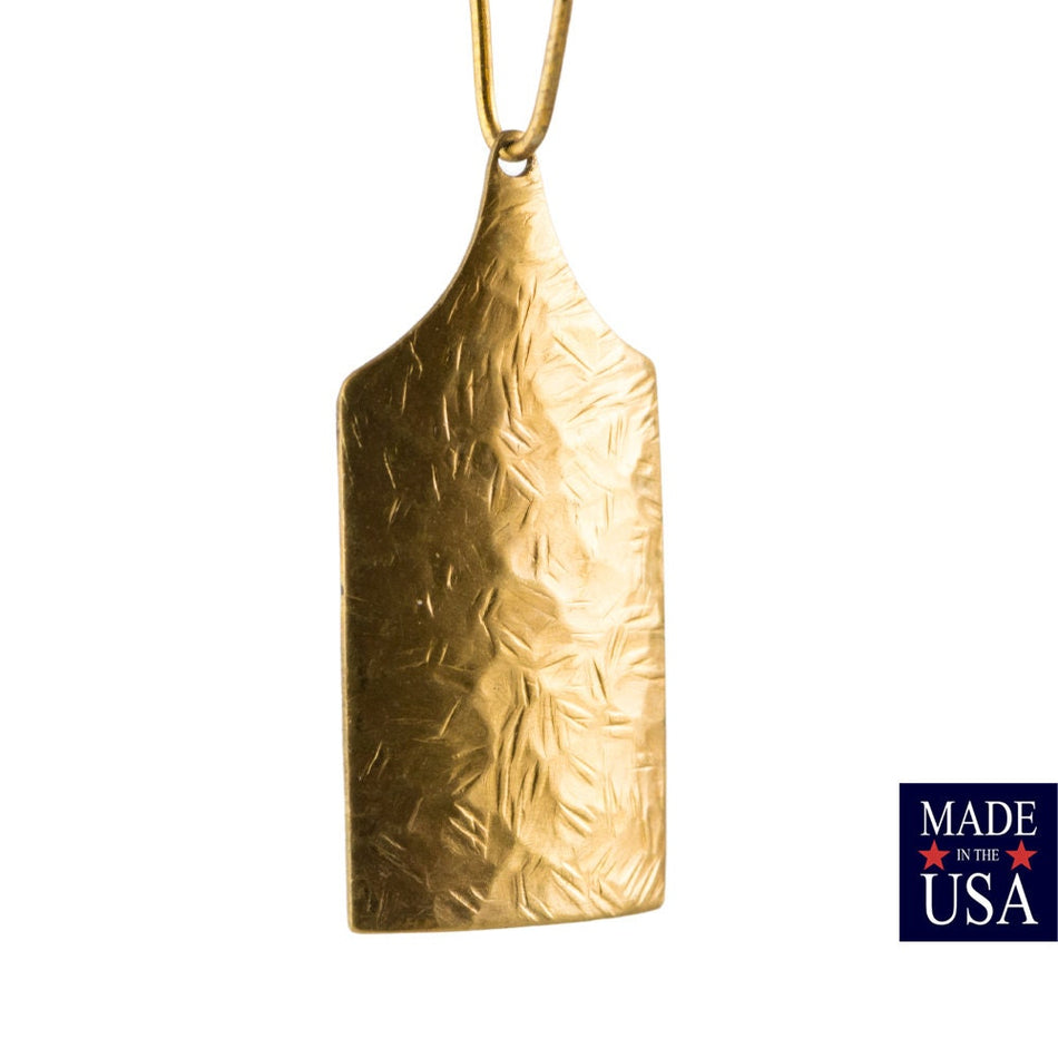 1 Hole Raw Brass Textured Rectangle Pendant (6) mtl422A