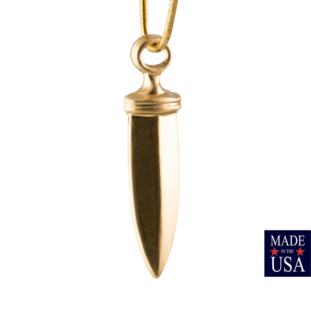 Raw Brass 1 Hole Sword Charm Pendant 25x6mm (6) chr227B