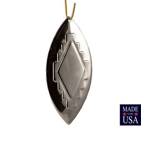 1 Hole Medium Silver Plated Southwestern Drop / Pendant 47x23mm (4) mtl470D