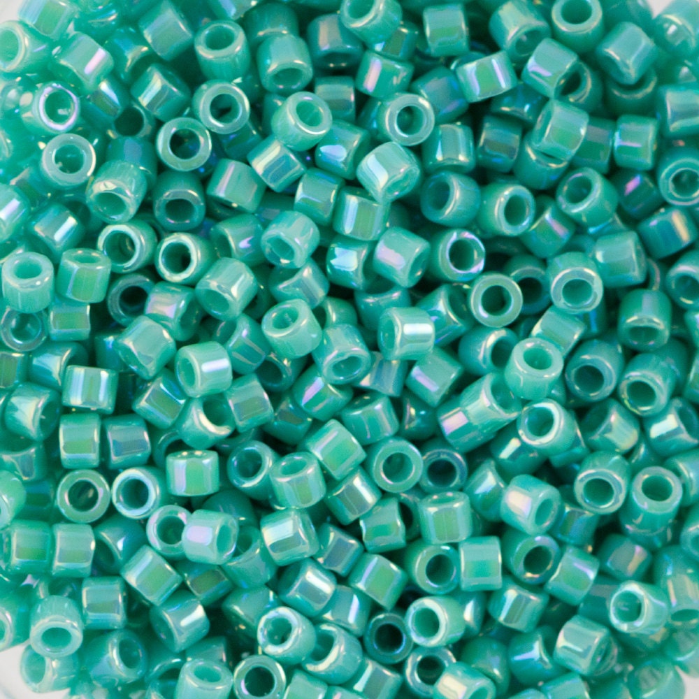 11/0 MIYUKI DELICA Opaque Turquoise AB Seed Bead (8g)