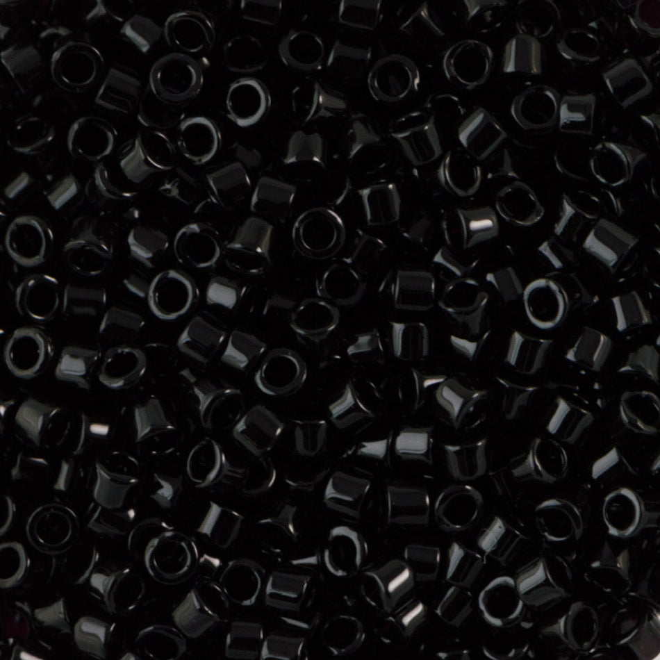 11/0 MIYUKI DELICA Opaque Black Seed Bead (8g)