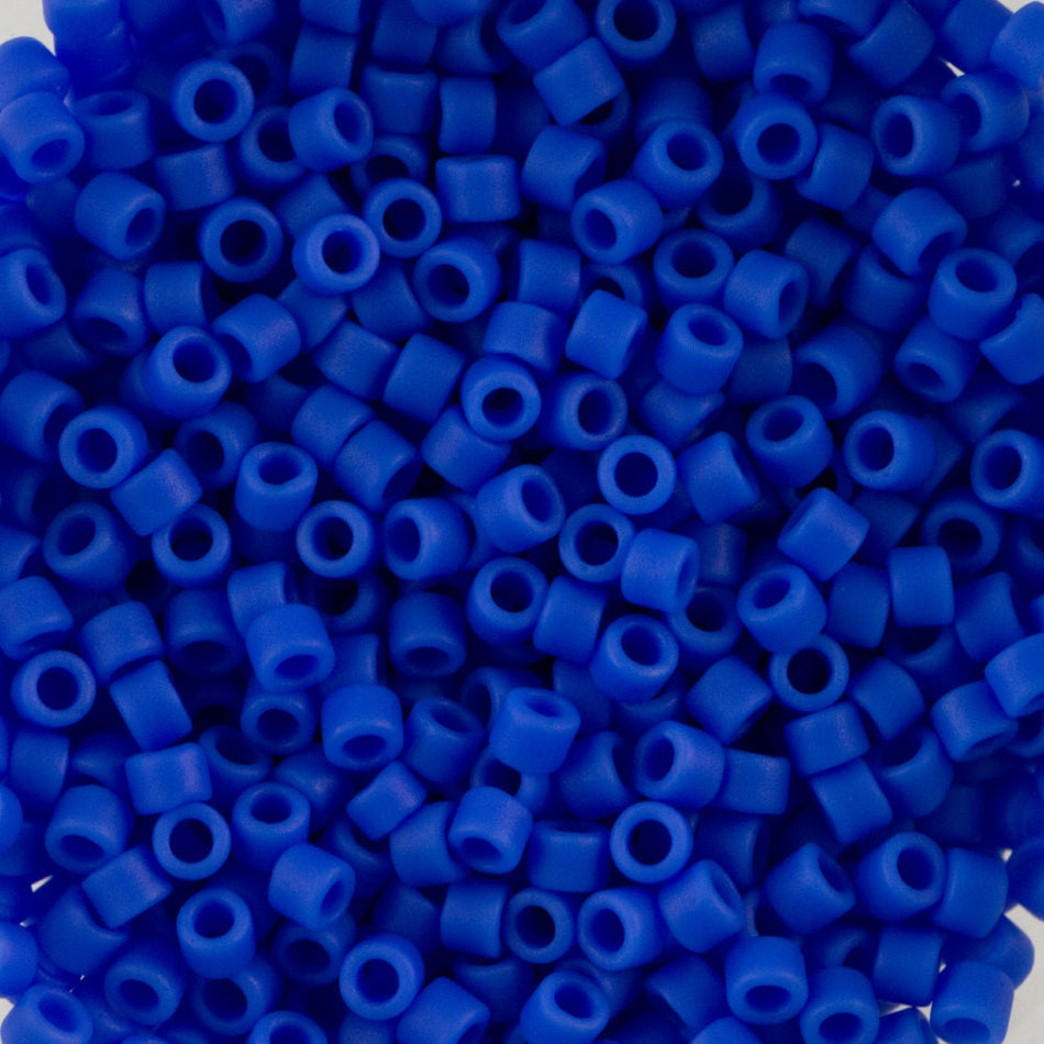 11/0 MIYUKI DELICA Matte Opaque Cyan Blue Seed Bead (8g)