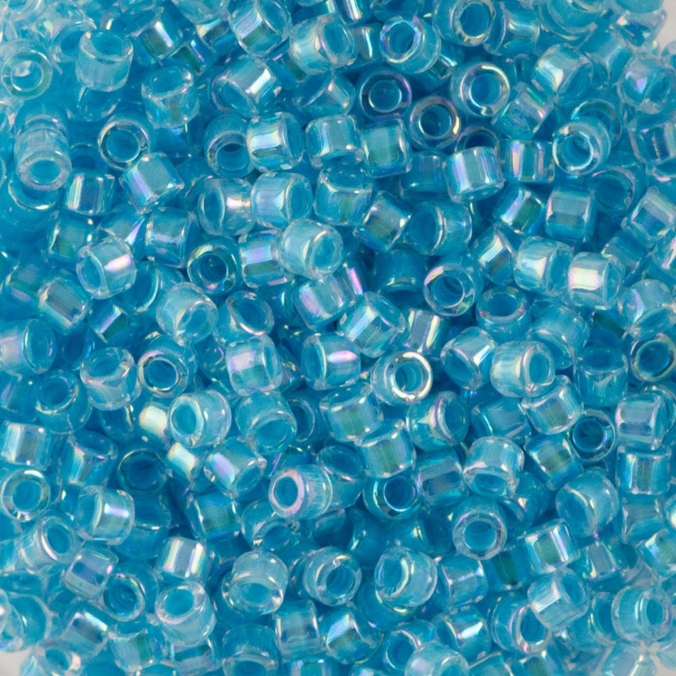 11/0 MIYUKI DELICA Lined Sky Blue AB Seed Bead (8G)