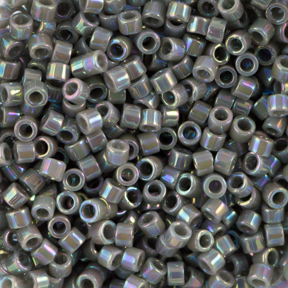11/0 MIYUKI DELICA Opaque Grey AB Seed Bead (8g)