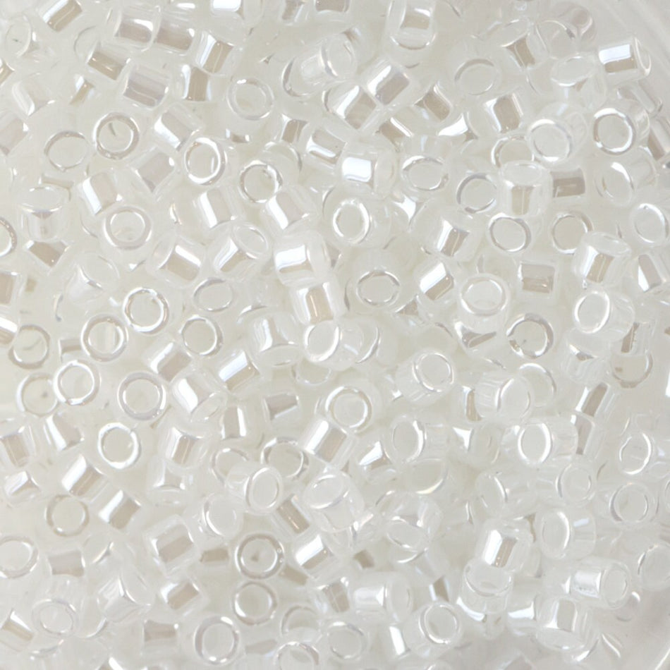 11/0 MIYUKI DELICA Lined Crystal / White Luster Seed Bead (8g)
