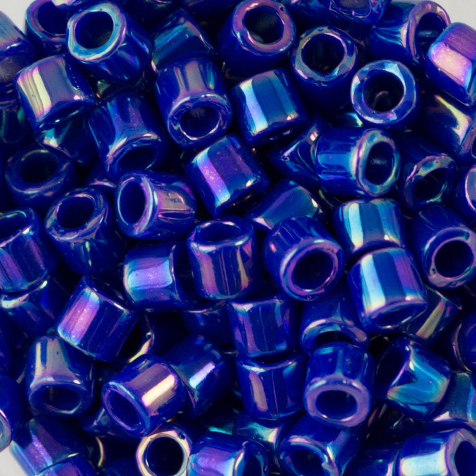 8/0 MIYUKI DELICA Opaque Cobalt AB Seed Bead (8g)