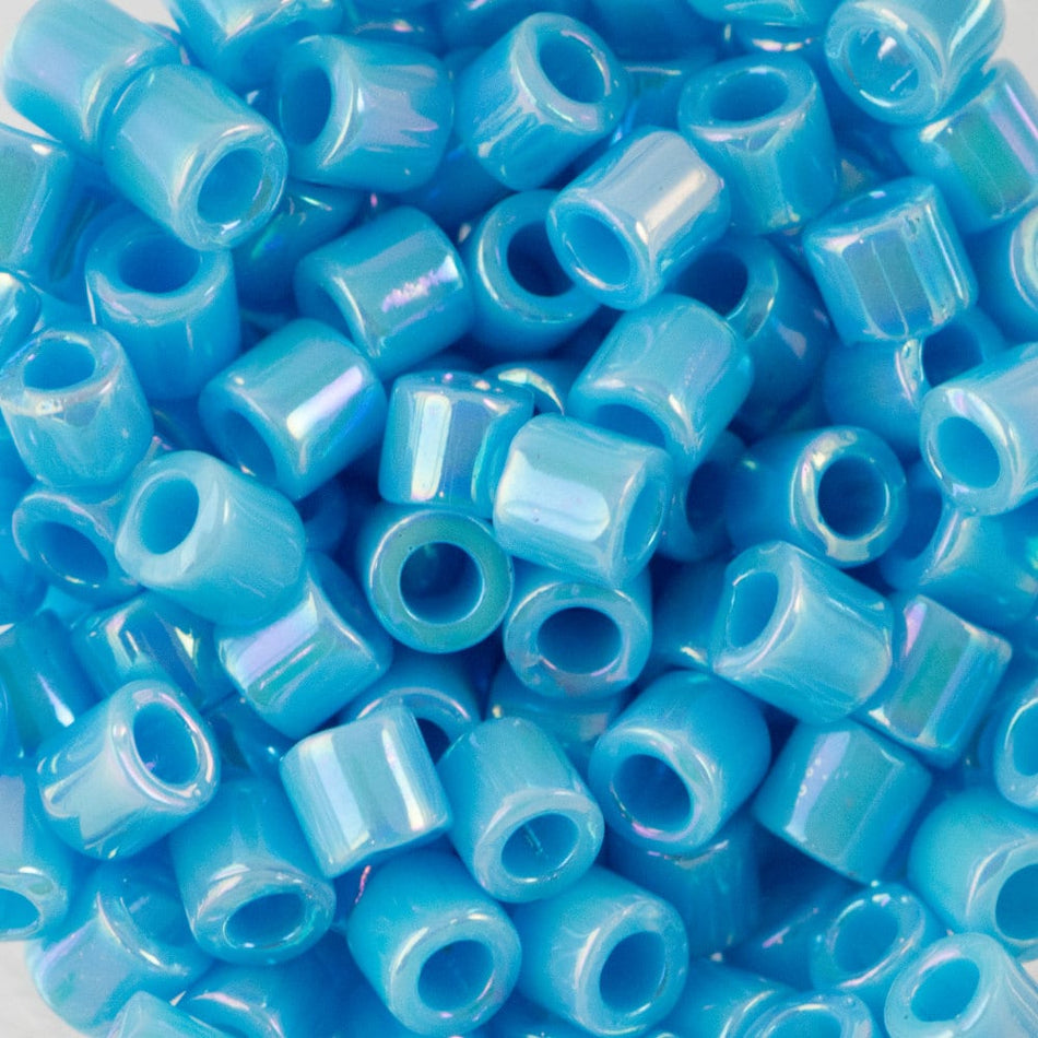 8/0 MIYUKI DELICA Opaque Turquoise Blue AB Seed Bead (8g)