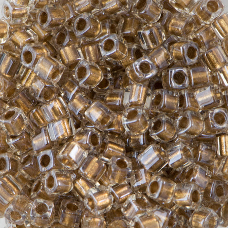 1.8MM MIYUKI CUBE Sparkle Metallic Gold Lined Crystal Seed Bead (8g)