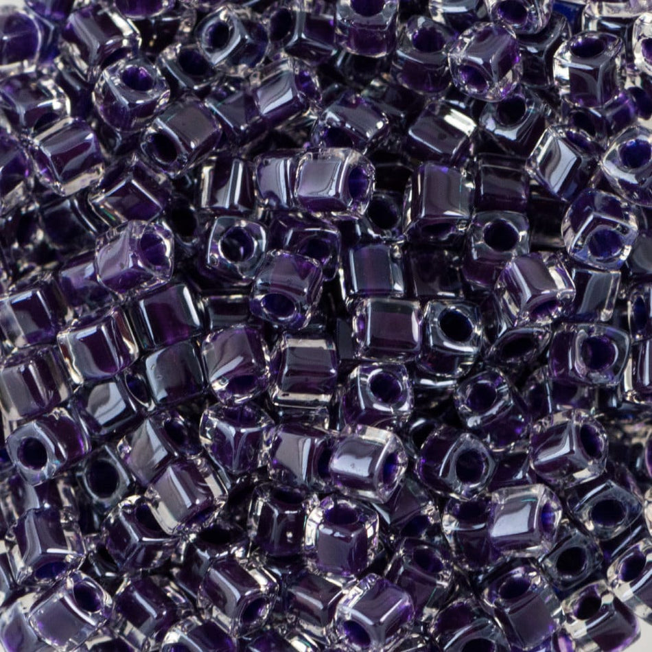 1.8MM MIYUKI CUBE Grape Lined Crystal Seed Bead (8g)