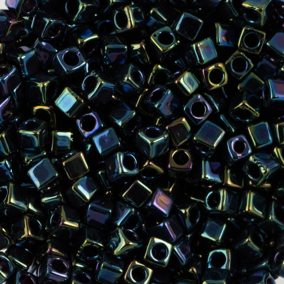 1.8MM MIYUKI CUBE Metallic Dark Blue Iris Seed Bead (8g)