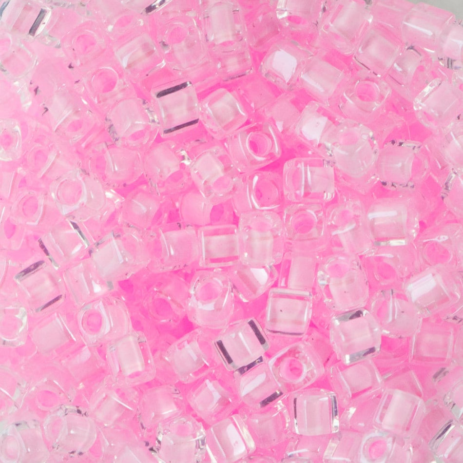 1.8MM MIYUKI CUBE Pink Lined Crystal Seed Bead (8g)