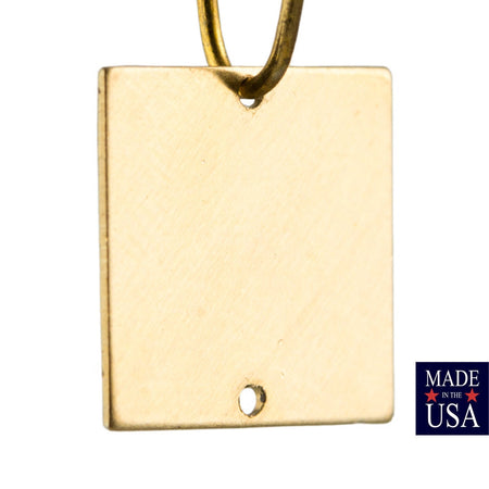 2 Hole Raw Brass Square Connector Link Charms Drops 14mm (8) mtl496A