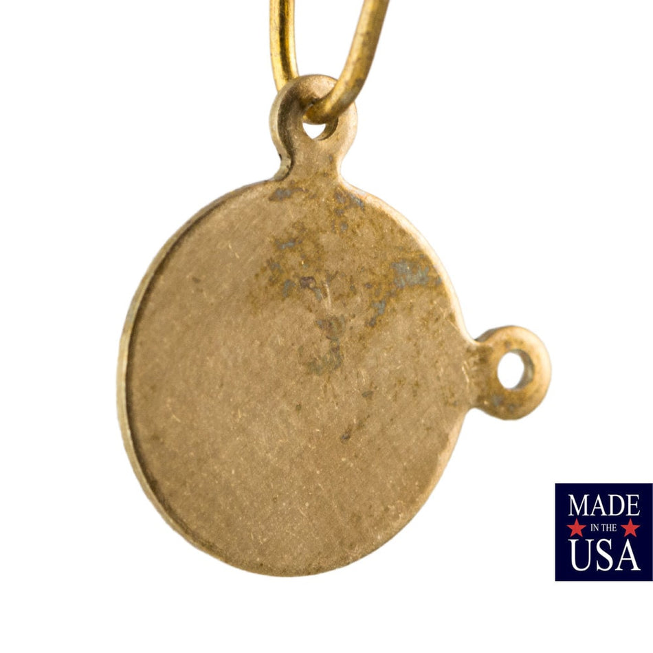 2 Loop Raw Brass Flat Circle Setting Drop (8) mtl129A