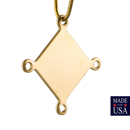 4 Loop Raw Brass Flat Square Setting Connector (8) mtl129C