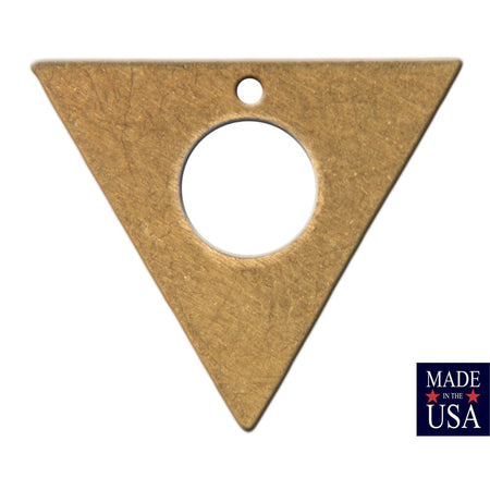 Bottom Hole Center Cutout Brass Flat Triangle Charms Drops 17mm (6) mtl479C