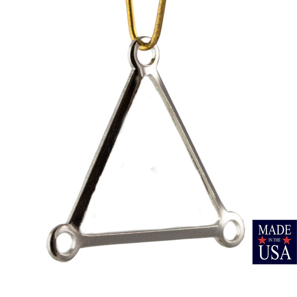 3 Loop Silver Plated Open Triangle Pendant Connector (4) mtl203C