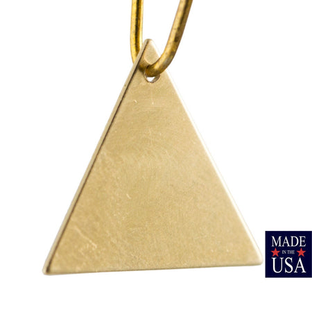 1 Hole Raw Brass Flat Triangle Charms Drops 17mm (6) mtl479J