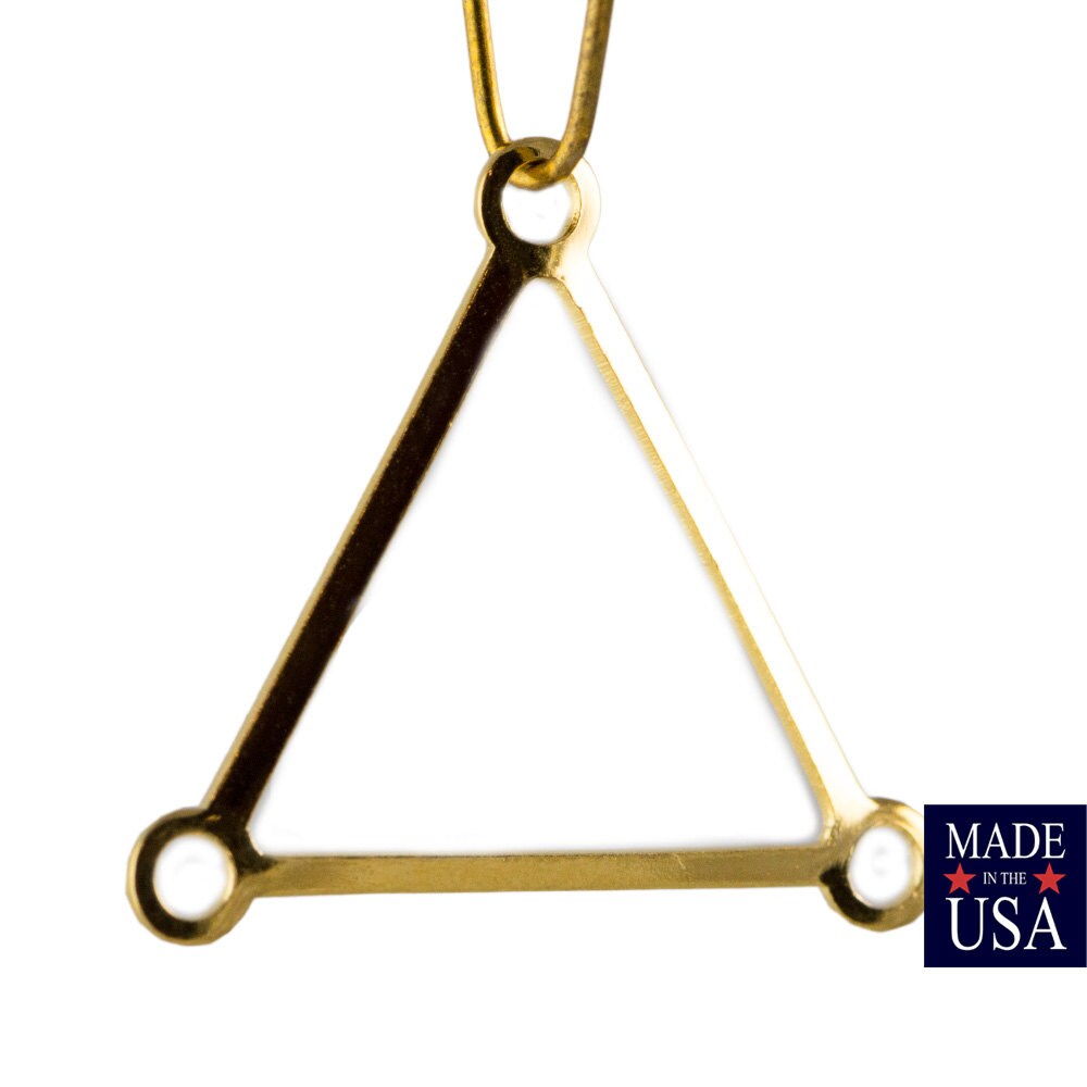 3 Loop Gold Plated Open Triangle Pendant Connector (4) mtl203D