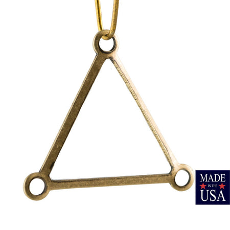 3 Loop Brass Ox Plated Open Triangle Pendant Connector (4) mtl203E
