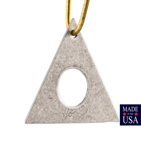 Top Hole Center Cutout Silver Ox Flat Triangle Charms Drops 17mm (6) mtl479M