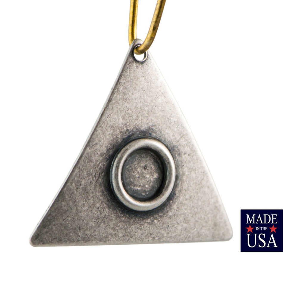 Silver Ox Curved Triangle Hoop Pendant with Setting 20mm (6) mtl502C