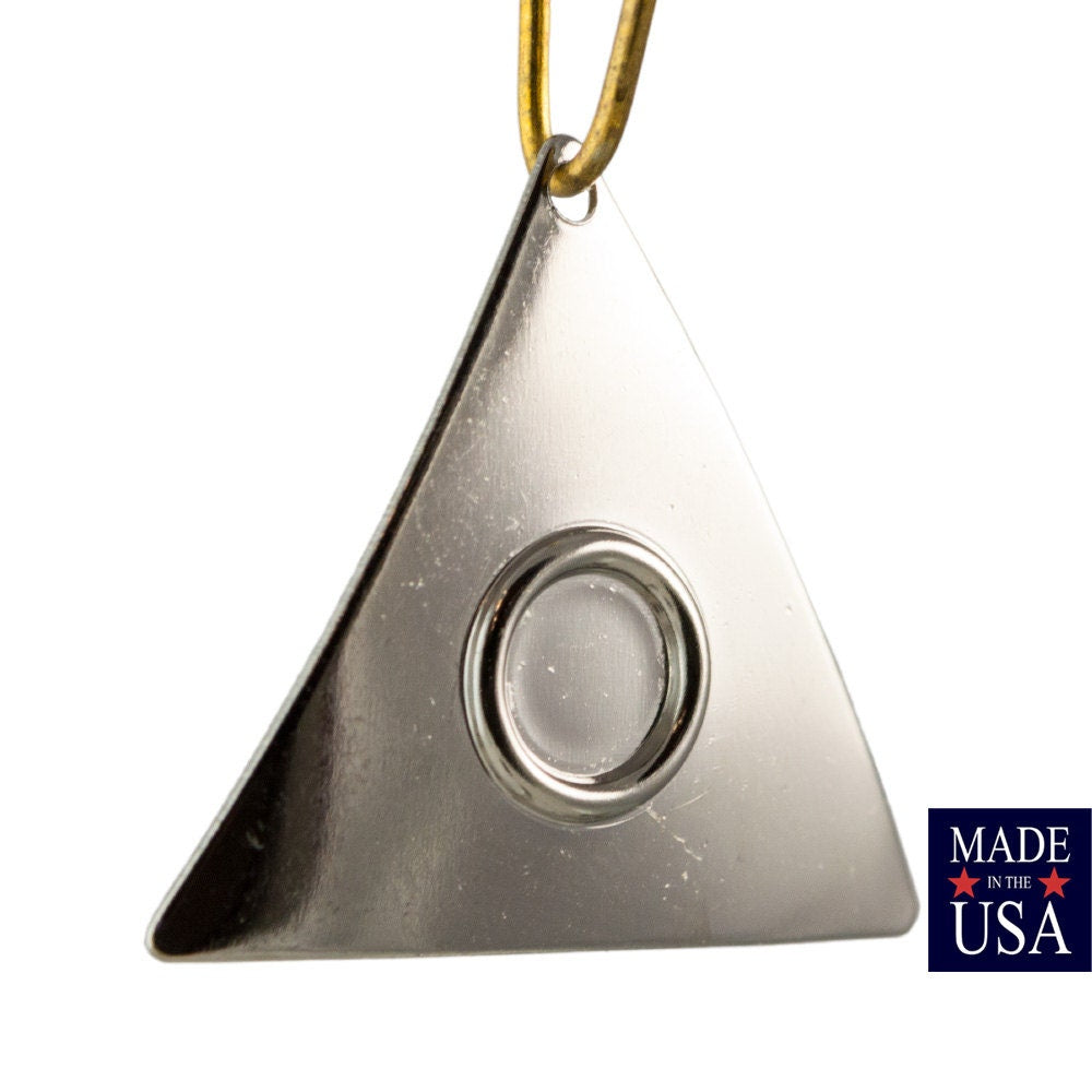 Silver Plated Curved Triangle Hoop Pendant with Setting 20mm (6) mtl502D