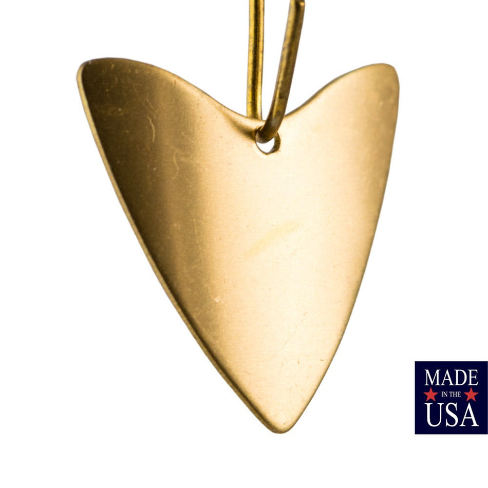 1 Hole Raw Brass V Arrow Pendants 21x20mm (8) mtl488B