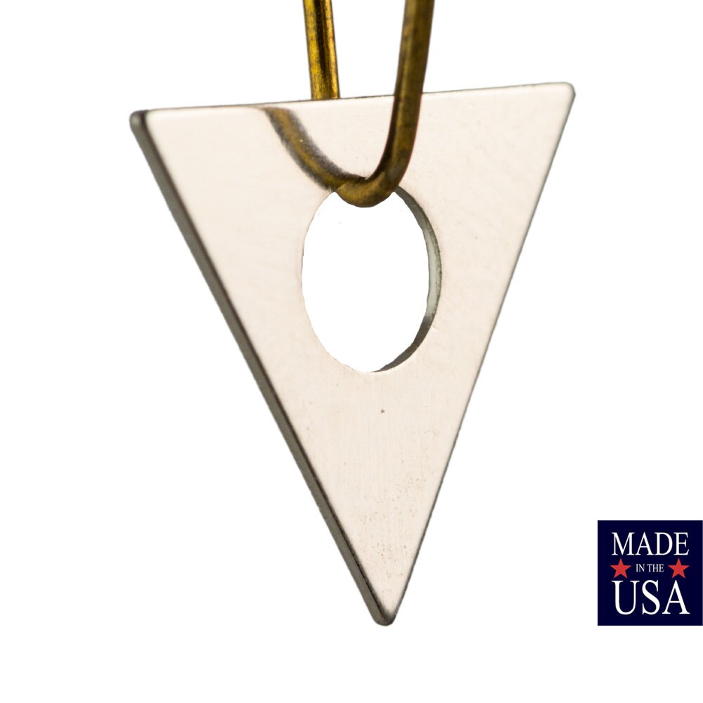 Center Cutout Silver Plated Flat Triangle Charms Drops 17mm (6) mtl479P