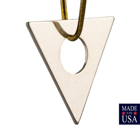 Center Cutout Silver Plated Flat Triangle Charms Drops 17mm (6) mtl479P