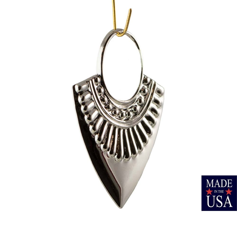 Silver Plated Open Loop Teardrop Hoop Tribal Pendant (4) mtl403T