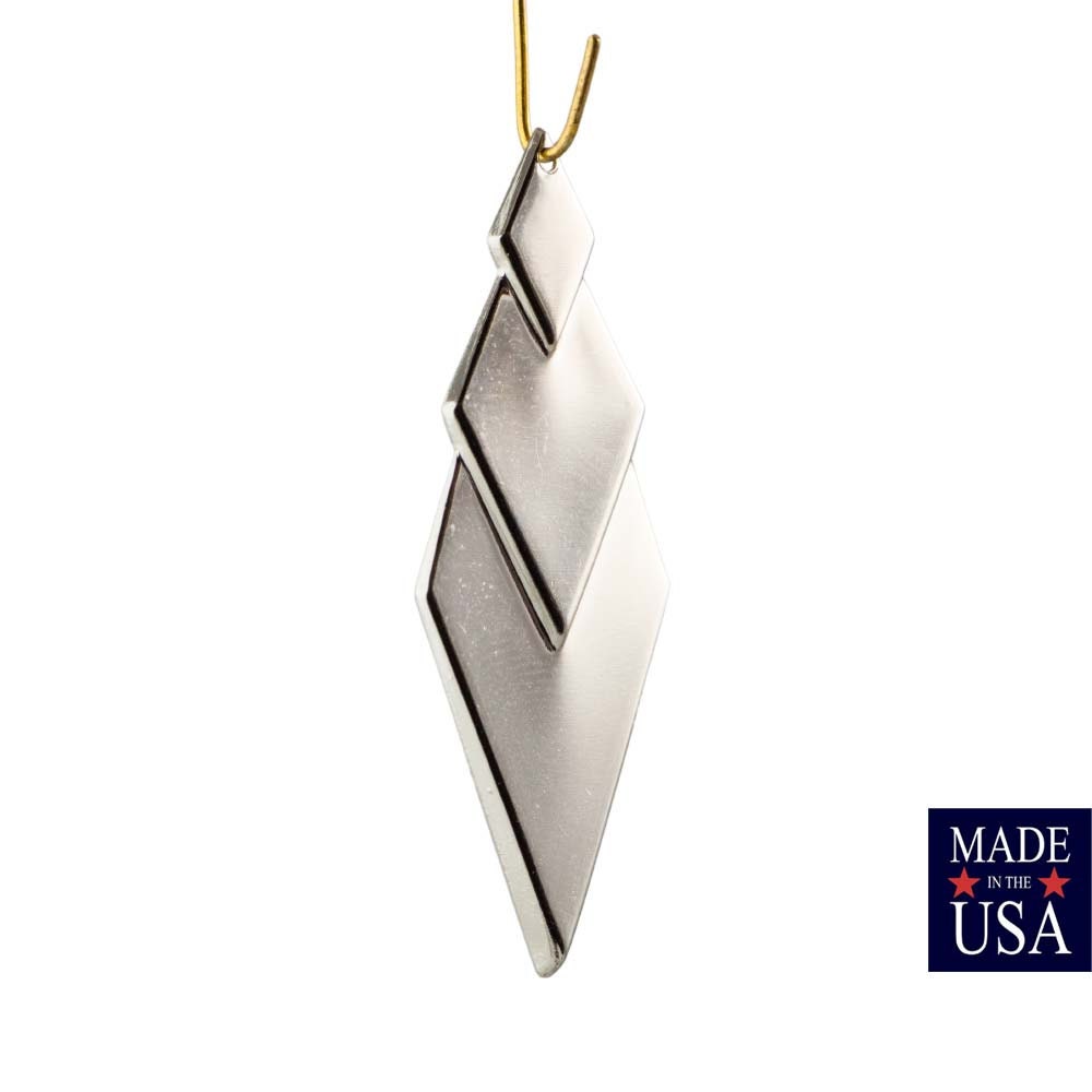 Silver Plated Layered Look Diamond Pendants (4) mtl419C