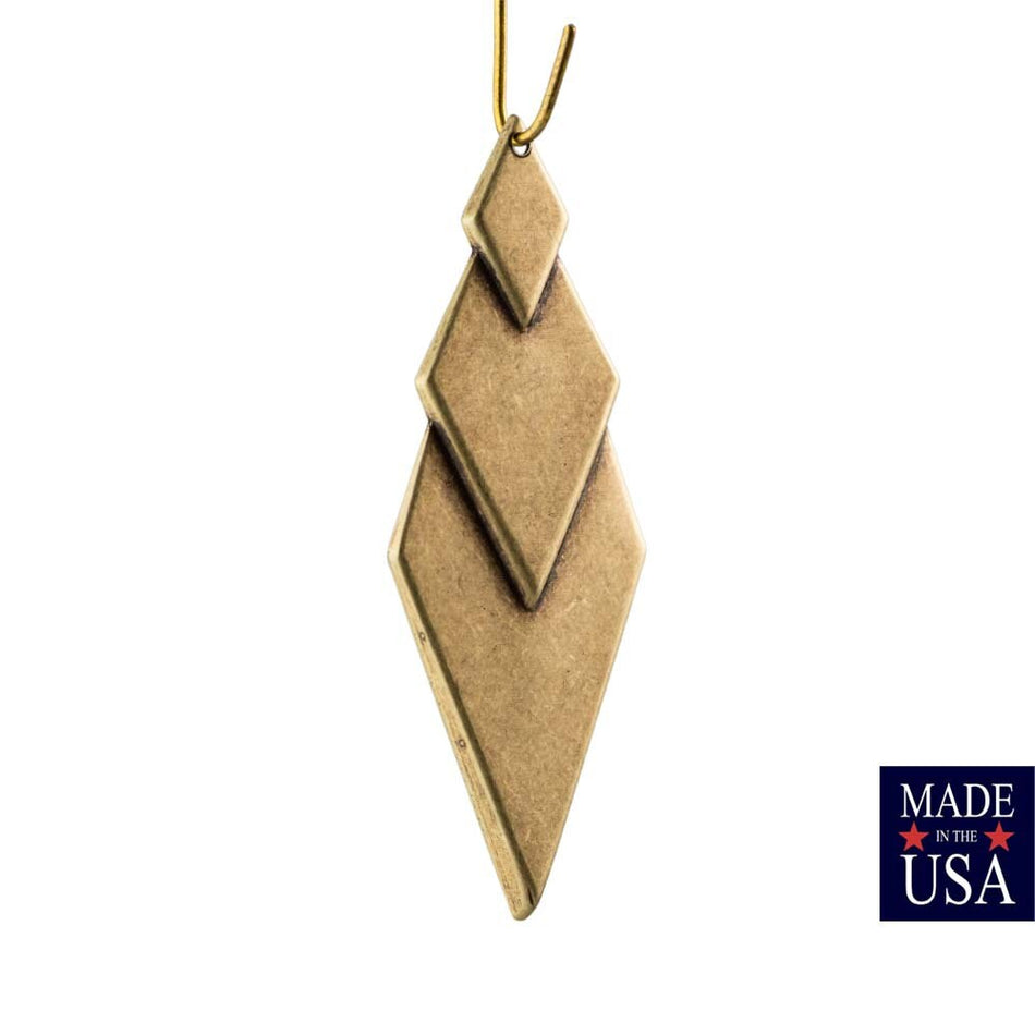 Brass Ox Layered Look Diamond Pendants (4) mtl419B