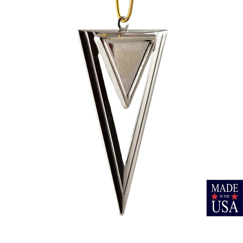 1 Loop Silver Plated Open Double Triangle Hoop Pendant with Loop (4) mtl420D