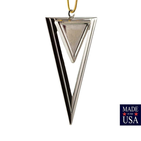 1 Loop Silver Plated Open Double Triangle Hoop Pendant with Loop (4) mtl420D