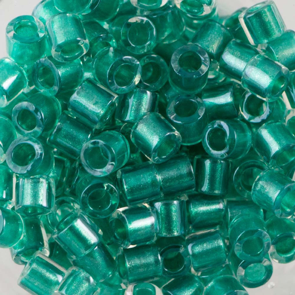 8/0 MIYUKI DELICA Sparkling Turquoise Lined Crystal Seed Bead (8g)