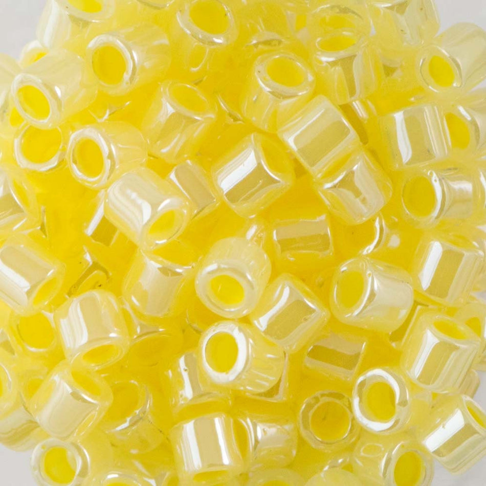 8/0 MIYUKI DELICA Lined Crystal Pale Yellow Luster Seed Bead (8g)