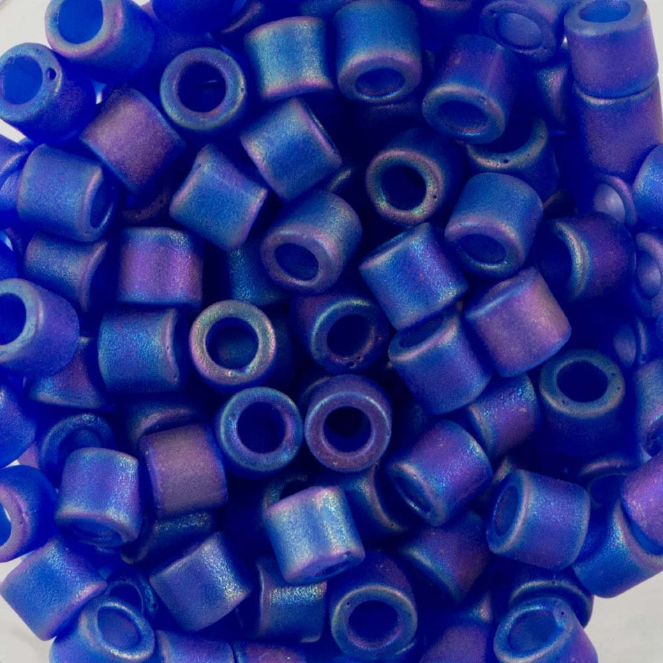 8/0 MIYUKI DELICA Matte Transparent Cobalt AB Seed Bead (8g)
