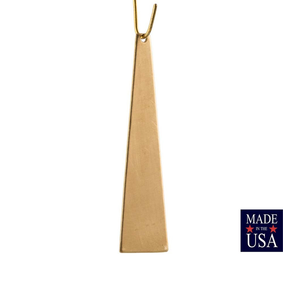 Raw Brass Triangle Pendant Findings LG (4) mtl127F