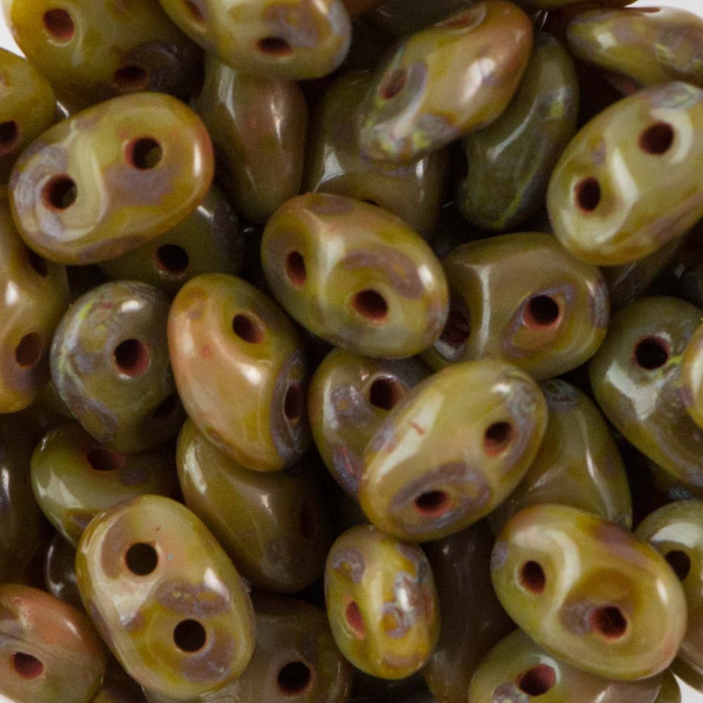 2/5MM MATUBO SUPERDUO Ashen Gray Picasso Beads