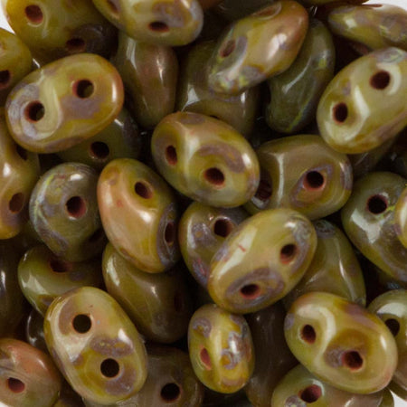 2/5MM MATUBO SUPERDUO Ashen Gray Picasso Beads