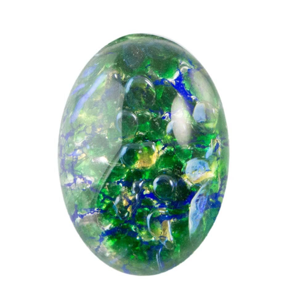Green Opal Glass Cabochon 14mm x 10mm (2) cab5004B