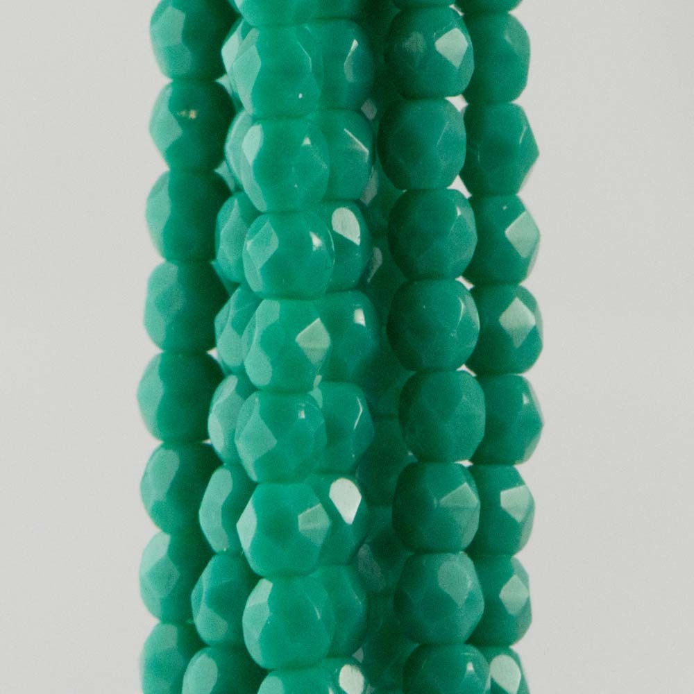 Firepolish Czech Faceted Persian Turquoise Glass Beads 3mm (50)