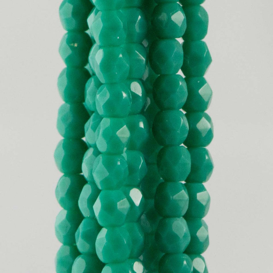 Firepolish Czech Faceted Persian Turquoise Glass Beads 3mm (50)