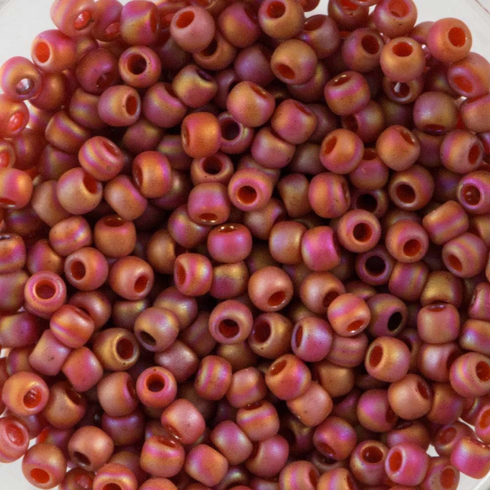 11/0 TOHO ROUND Semi Glazed Rainbow Orange Seed Bead (8g)