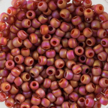 11/0 TOHO ROUND Semi Glazed Rainbow Orange Seed Bead (8g)