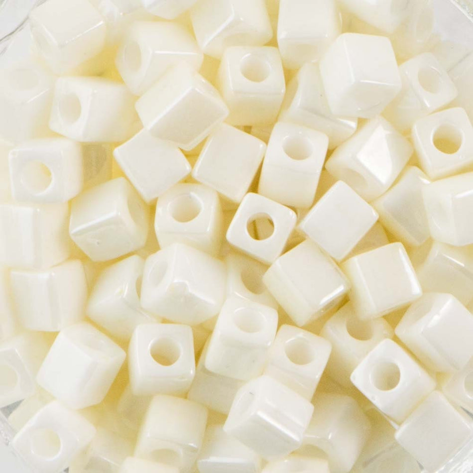 Metallic Cream Miyuki Cube Seed Bead 4mm 20gm Tube SB4-421-TB