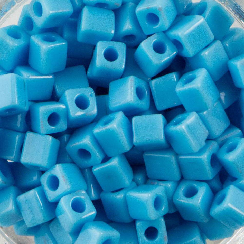 Opaque Light Blue Miyuki Cube Seed Bead 4mm 20gm Tube SB4-413-TB