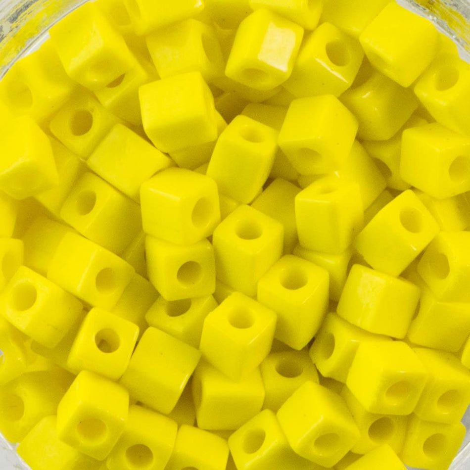 Opaque Yellow Miyuki Cube Seed Bead 4mm 20gm Tube SB4-404-TB
