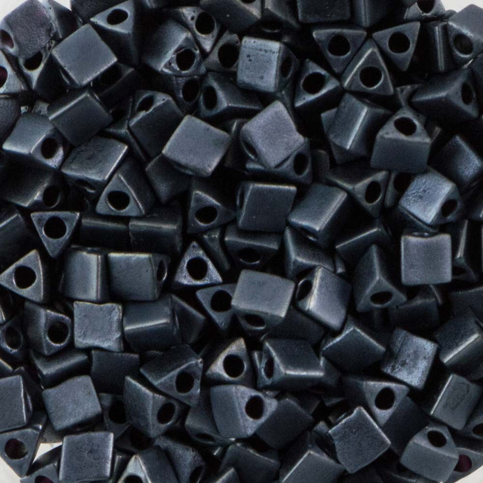Matte Gun Metal Miyuki Triangle Seed Bead 10/0 7.2gm Tube STR10-2001-TB