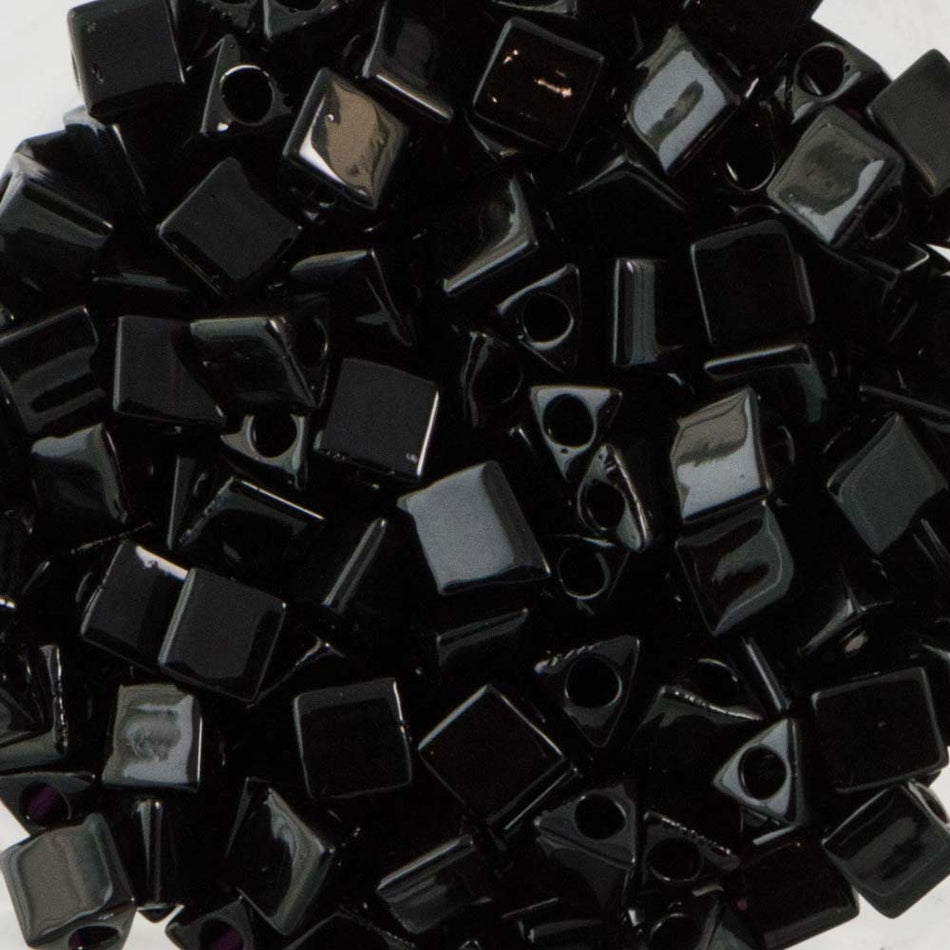 Black Miyuki Triangle Seed Bead 8/0 7.2gm Tube STR8-401-TB
